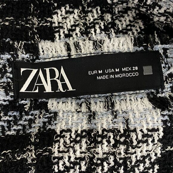 Zara Structured Frayed Tweed Button Front Overshirt Women's Size Medium - Picture 3 of 8